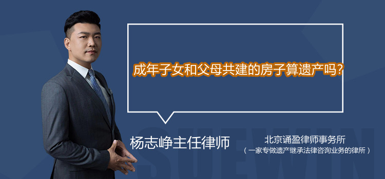 成年子女和父母共建的房子算遺產(chǎn)嗎?