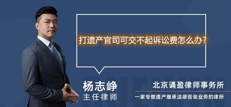 打遺產(chǎn)官司可交不起訴訟費怎么辦?