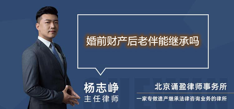 婚前財(cái)產(chǎn)后老伴能繼承嗎