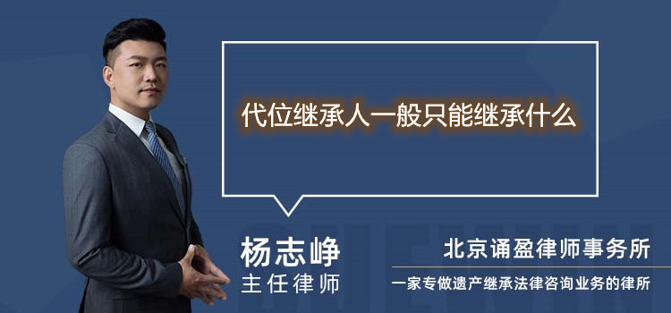代位繼承人一般只能繼承什么
